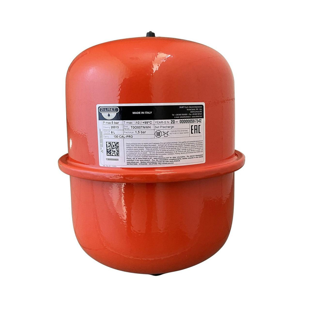 Бак Zilmet cal-pro для систем отопления 8л 5bar кругл. ( 1300000800 ) (000001433) Киев - изображение 1