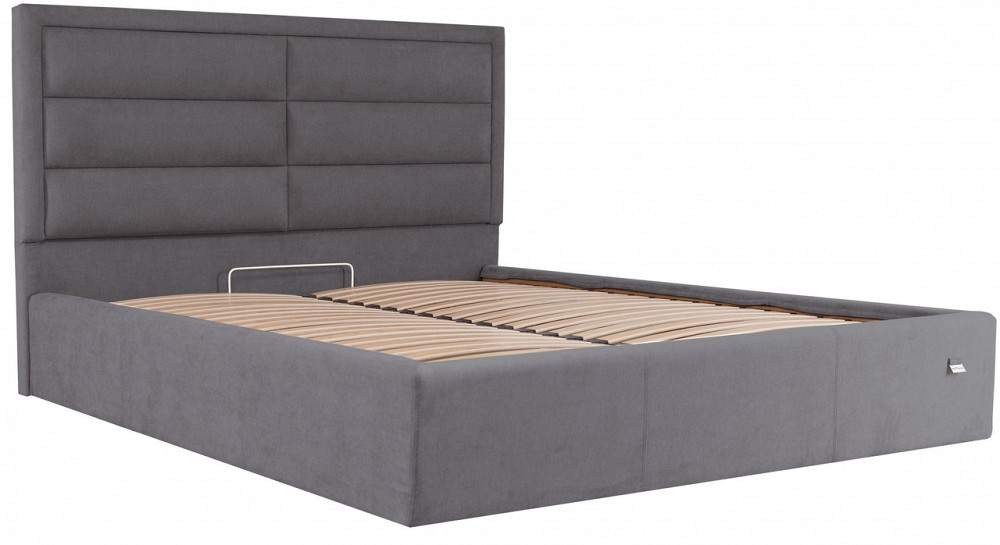 Кровать Orlando VIP 140 х 190 см Мисти Dark Grey С дополнительной металлической цельносварной рамой Темно-серый Днепр - изображение 9