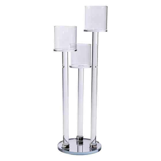 Декоративний скляний підсвічник на 3 свічки Київ