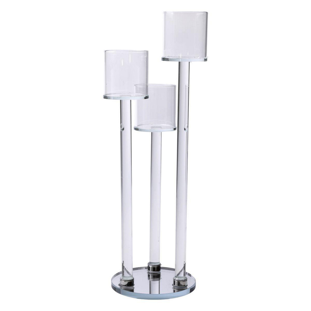 Декоративний скляний підсвічник на 3 свічки Київ - фото 4