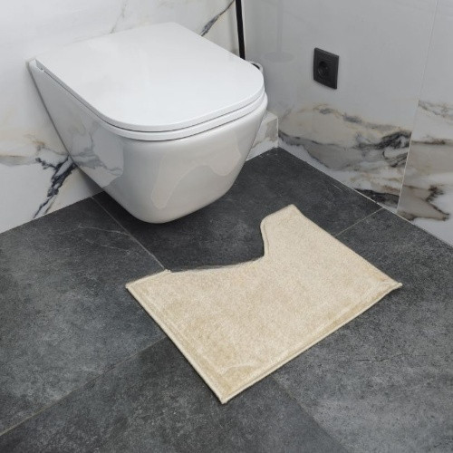 Набір килимків для ванної кімнати 2шт 50*80см+40*50см U-виріз Ромб Smile бежевий поліпропілен Дариана Житомир - фото 3