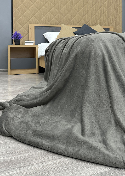 Плед-покривало Decorator WellSoft 150х210 см однотонний Сірий (87-291) Київ - фото 8