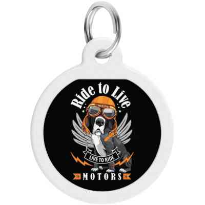 Адресник для тварин WAUDOG Smart ID з QR паспортом "Їздити, щоб жити", коло 25 мм (0625-0207) Вінниця