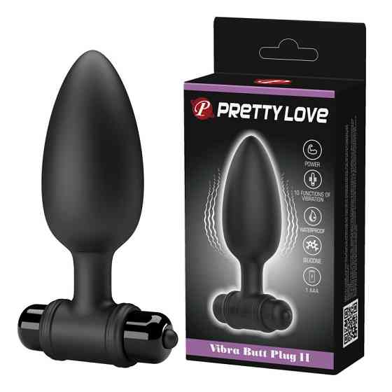 Анальный вибратор пробка PRETTY LOVE черный, 11.8 х 3.8 см Sex Aura Киев