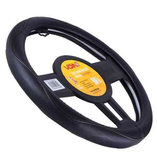 Шкіряний чохол на кермо VLOD-L2160 BK М чорний з одним швом Харків