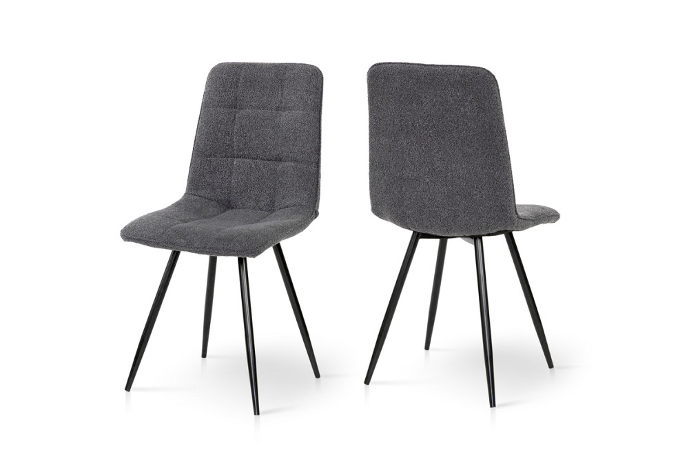 Стілець ФРЕШ (круглий) чорний/букле темно сіра Киев - изображение 1