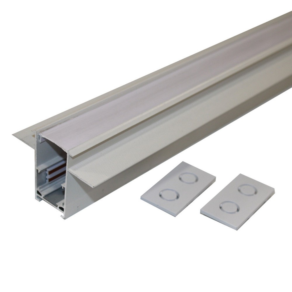 Трековая магнитная рейка врезная 1 м, белый Днепр - изображение 1