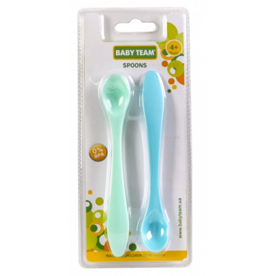 Набір дитячого посуду Baby Team ложечок 2 шт (6101_голубой_і_бірюзовий) Вінниця - фото 3