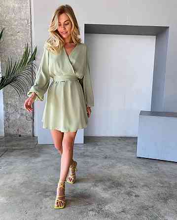 Женское стильное романтичное летнее платье софт Фисташка Одесса