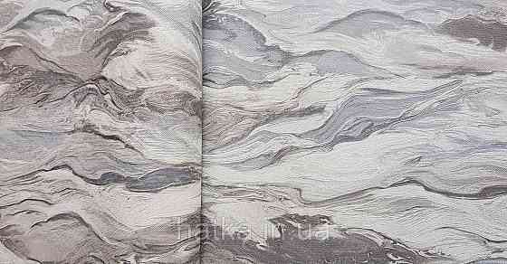 Шпалери вінілові на флізеліні AdaWall Omega1.06х10 абстракція хвиля зріз каменю сіре чорне срібло 23207-3 Київ