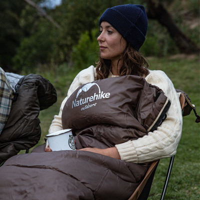 Спальний мішок Naturehike з капюшоном U250 NH20MSD07 (6°C) правий, коричневий (6927595767207-R) Вінниця - фото 4