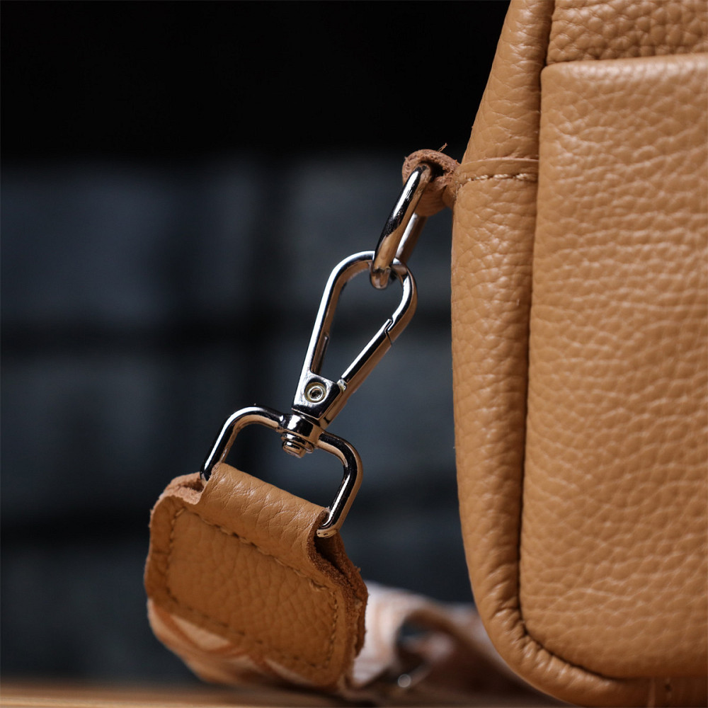 Женская сумка кросс-боди из натуральной кожи Vintage sale_15139 Бежевый Киев - изображение 9