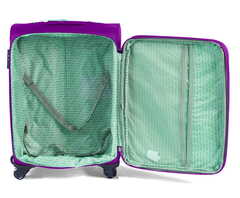 Валіза тканинна WINGS 1708 мала 55 см фіолетова 4 колеса Київ - фото 2