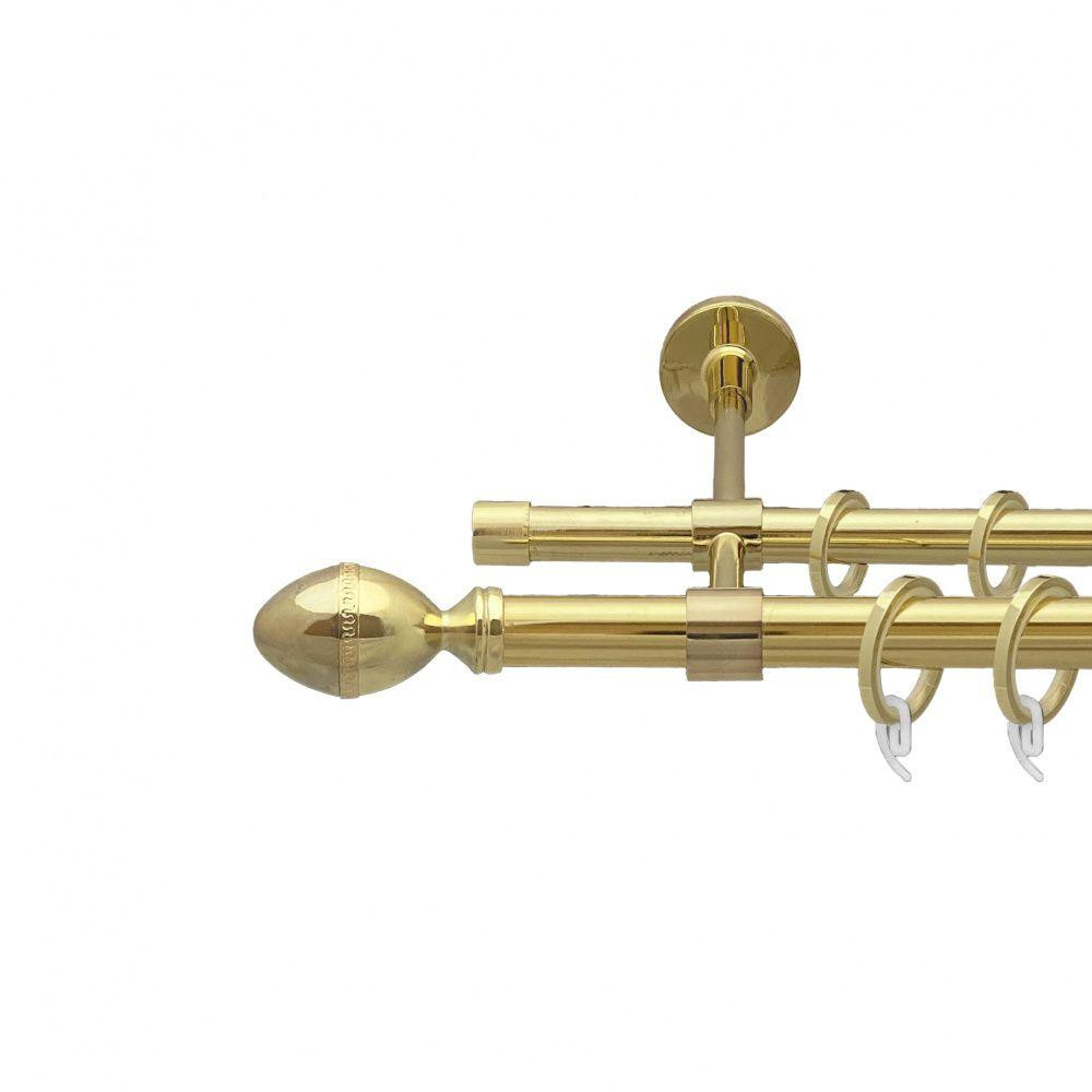 Карниз Orvit Фарже металевий дворядний закритий гладка труба кільце фасонне металеве  Золото 19\16 мм 200 см (00-00009399) Львів - фото 1