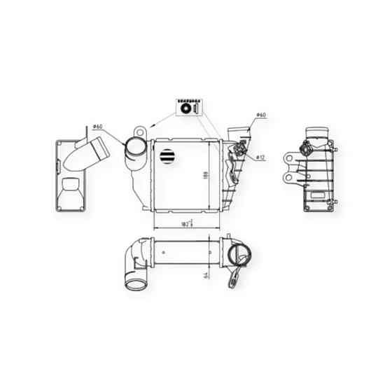 Радіатор Skoda Octavia, Volken Bora, Golf IV 1.8T, 1.9TDI (97-05) інтеркулера Мукачево