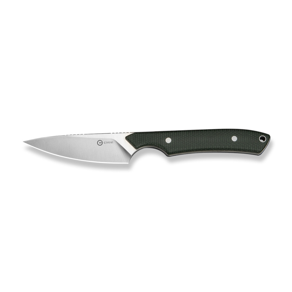 Ніж фіксований кишеньковий Civivi High Grass Field Knife (7,4 см) 14C28N / Micarta зелений з чохлом Київ - фото 2