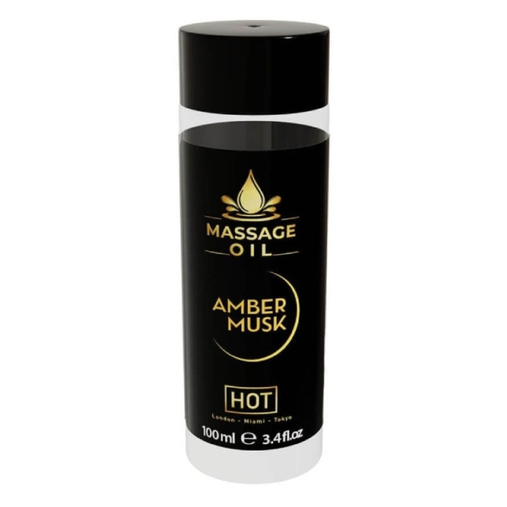 Массажное масло HOT Massage Oil Amber Musk с ароматом янтарного мускуса, 100 мл Sex Aura Киев - изображение 1