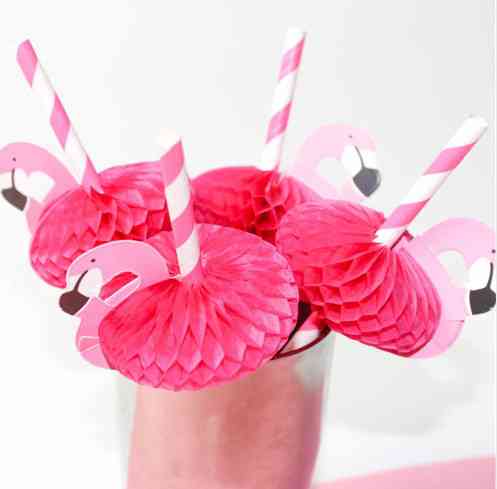 Коктейльні трубочки Фламінго 10 штук 19 см рожевий Київ