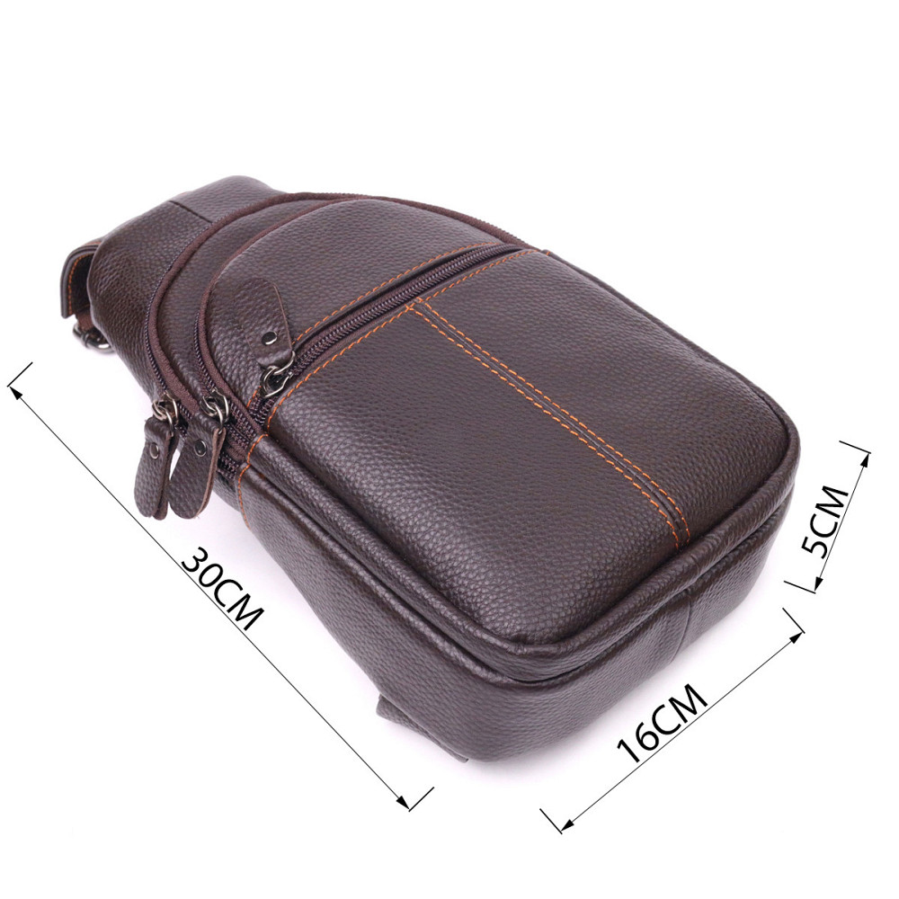 Удобная мужская сумка через плечо из натуральной кожи 21308 Vintage Коричневая Киев - изображение 3