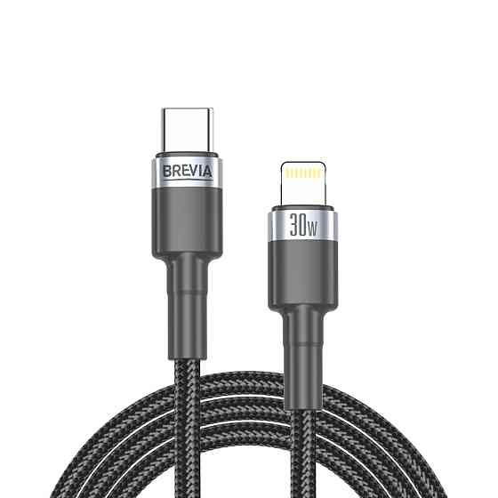 Кабель Brevia Type-C to Lightning 30W 1м, чорний box Львів