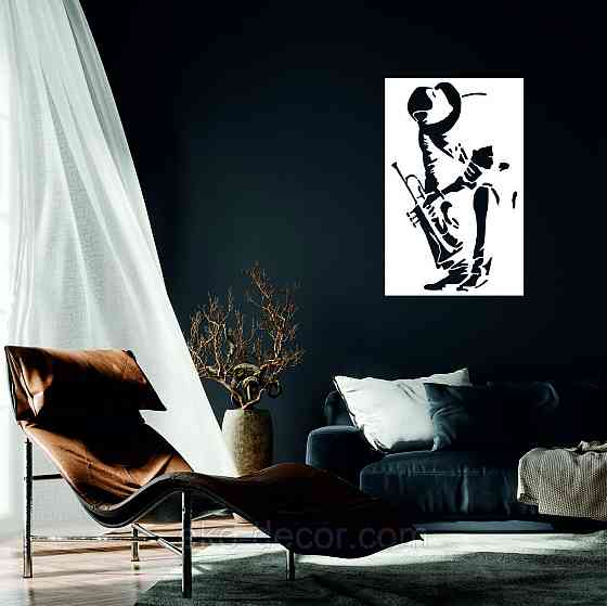 Декоративное настенное Панно «Музыкант», Декор на стену 70*44 см, Белый Киев