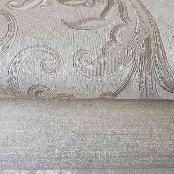 Шпалери вінілові на паперовій основі Sirpi Italian Silk 7 вензель бежевий великий основа під штукатурку Київ