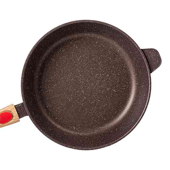 Сковорода алюмінієва 3.5 літра глибока зі скляною кришкою Ø 28 см кавова MGC HP-4-465CO Коломия