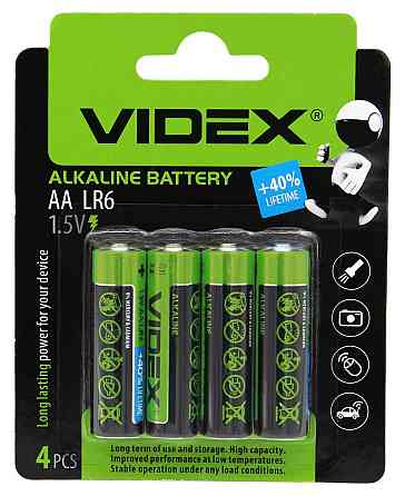 Батарейка Videx LR6/AA ALKALINE Блистер Днепр