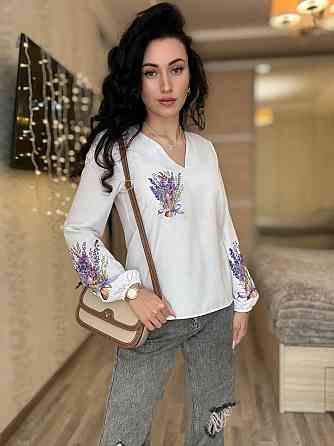 Женская праздничная блуза с цветами турецкий софт Белый 2, 46/48 Одесса