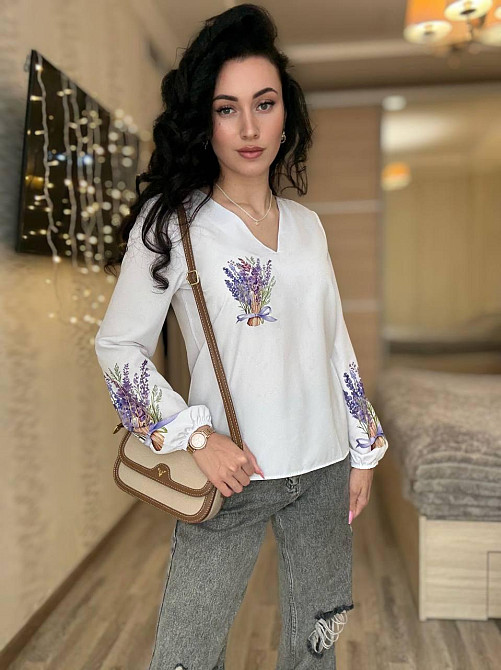 Жіноча святкова блуза з квітами турецький софт Білий 2, 46/48 Одеса - фото 5