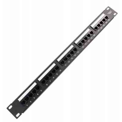 Патч-панель 19&quot; телефонна 1U, 25xRJ-45, Cat.3, DUAL type Voltronic (PPU25-1U) Вінниця