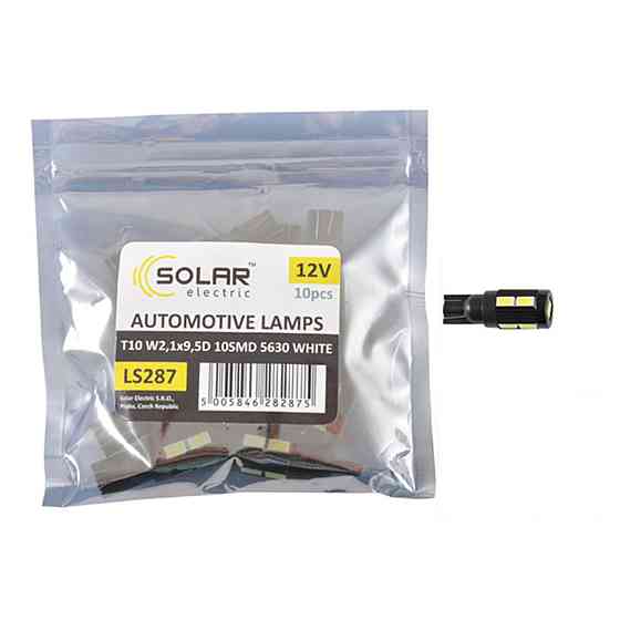 LED автолампа Solar 12V T10 W2.1x9.5d 10SMD 5630 white 10шт Київ