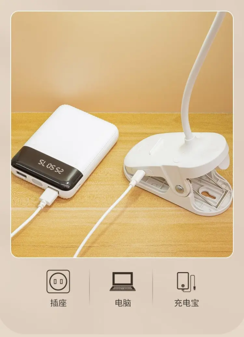Гнучка LED настільна USB-лампа з прищіпкою та тримачем для смартфона, акумуляторна, сенсорна, 12 LED, 6000K, біла Київ - фото 6