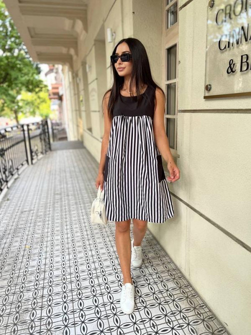 Сукня з завищеною талією "Band" оптом | Норма і батал | Розпродаж моделі Київ - фото 4