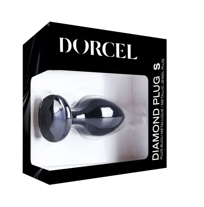 Металева анальна пробка з кристалом Dorcel Diamond Plug Black S Львів - фото 7