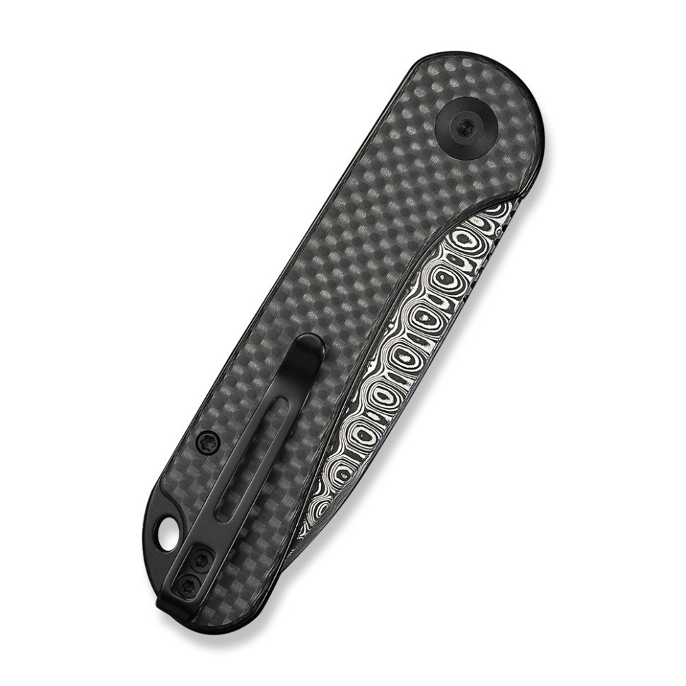 Ніж складаний кишеньковий Civivi Elementum Slip Joint, (7.5 см) Damascus / Carbon Fiber сірий Київ - фото 5