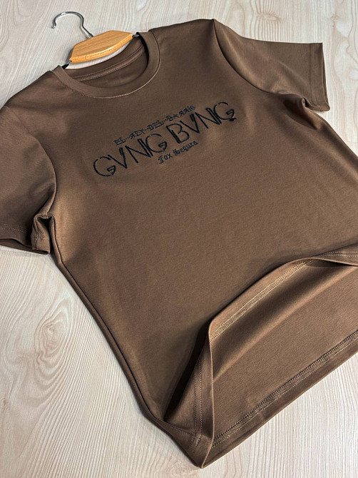 Футболка жіноча A-N 30153 з вишивкою базова однотонна one size, коричневий, one size Київ - фото 7