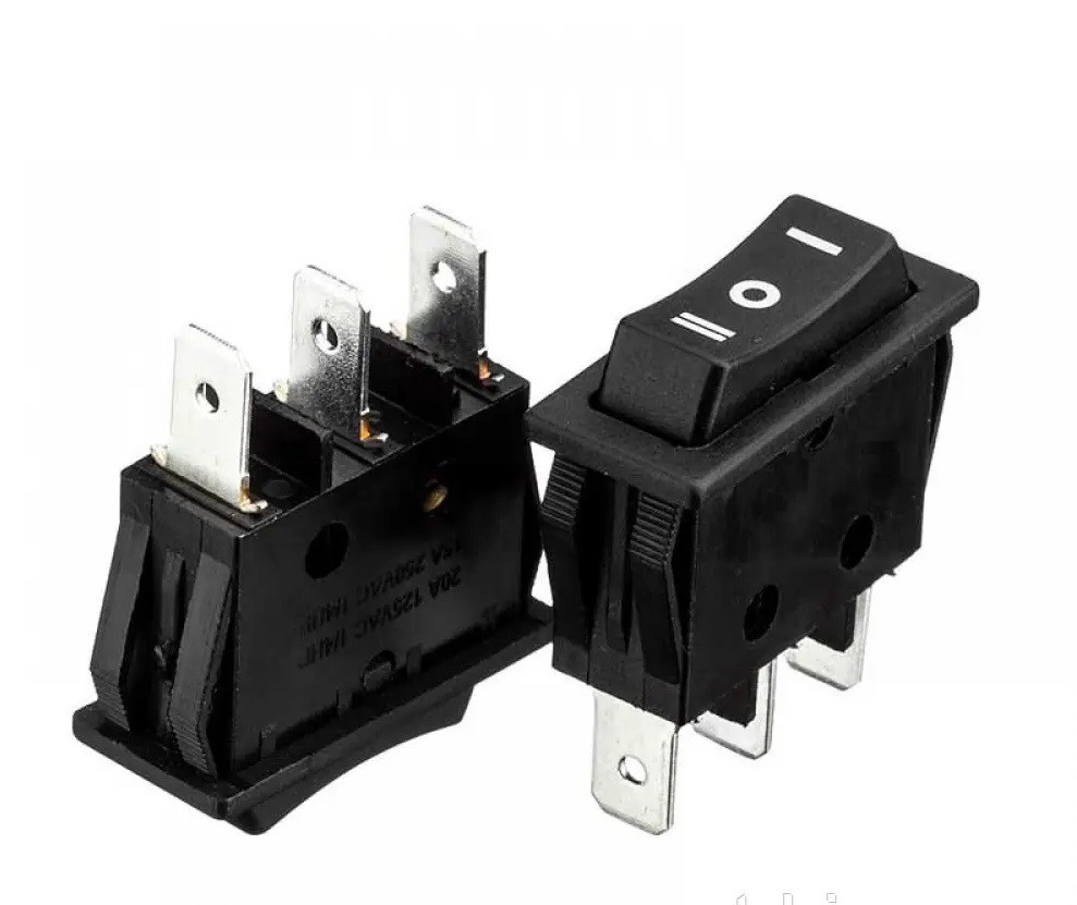 Перемикач KCD3-123-4, (без фіксації), (3pin) чорний Полтава - фото 1