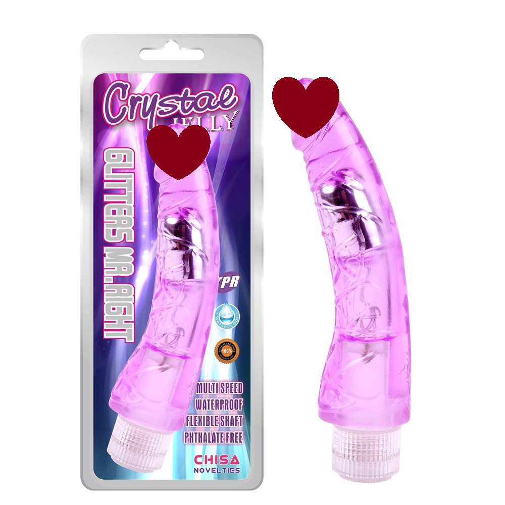 Вибромассажер реалистик Chisa Crystal Jellie с ребристой структурой, фиолетовый Sex Aura Киев - изображение 1