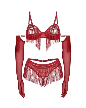 Комплект Obsessive Rossay Red 4-pcs crotchless set L/XL Львів