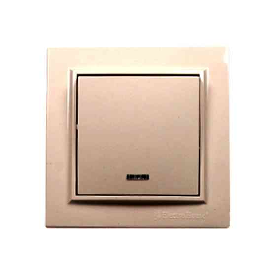 Выключатель одноклавишный с подсветкой, Enzo латте Днепр