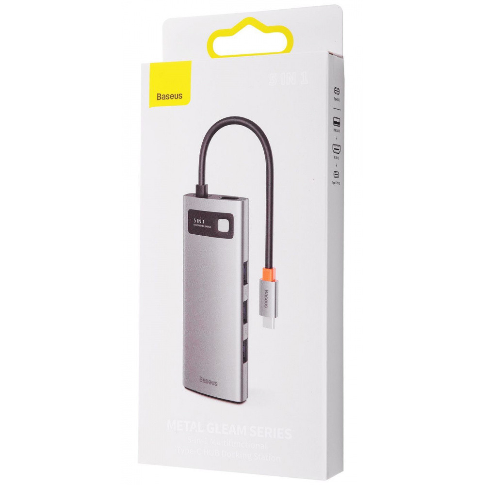 USB-Хаб Baseus Metal Gleam Series 5-in-1 Type-C серый Львов - изображение 2