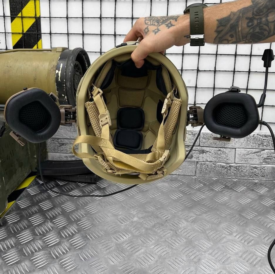 Тактический комплект шлем Fast + наушники М32 + крепление под шлем (Койот) Винница - изображение 6