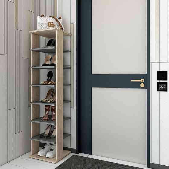 Полка для обуви Doros Паоло 38,4х38,4х153,4 см Дуб сонома/Графит (DRS-011438) Львов