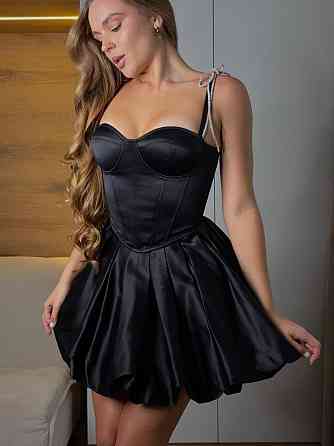 Жіноча елегантна святкова мініплаття тканина атлас 44 Одеса