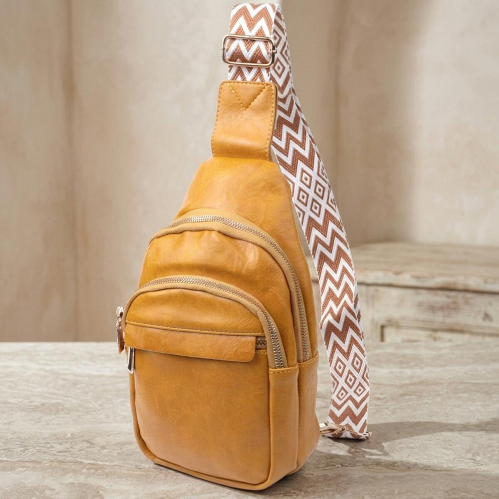 Яскрава жіноча сумка з однією лямкою через плече з гладкої екошкіри Vintage 22769 Жовтий Київ - фото 11