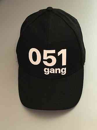 Чорна бавовняна Кепка/Бейсболка з принтом — 051 gang Чернівці