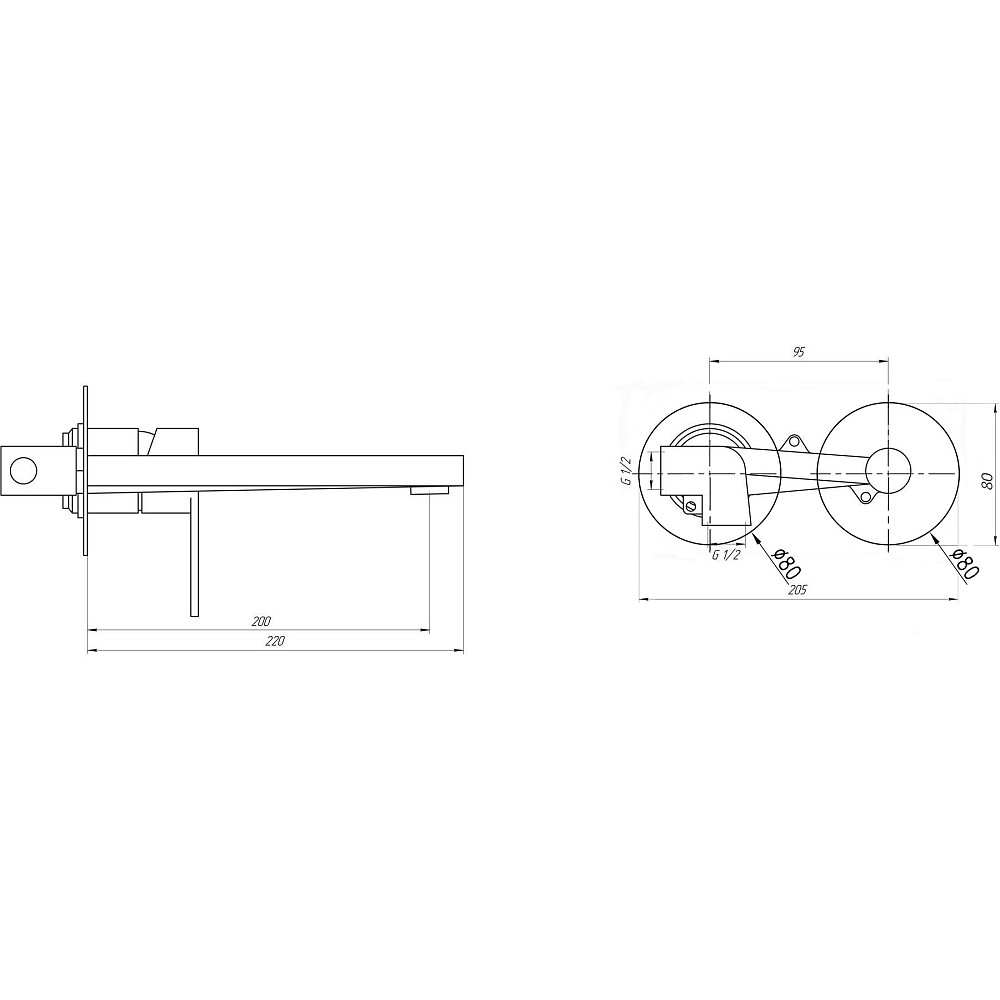 Змішувач для умивальника TOPAZ BARTS TB-07235-H36 вбудований у стіну, cartridge D35 Тернополь - изображение 6