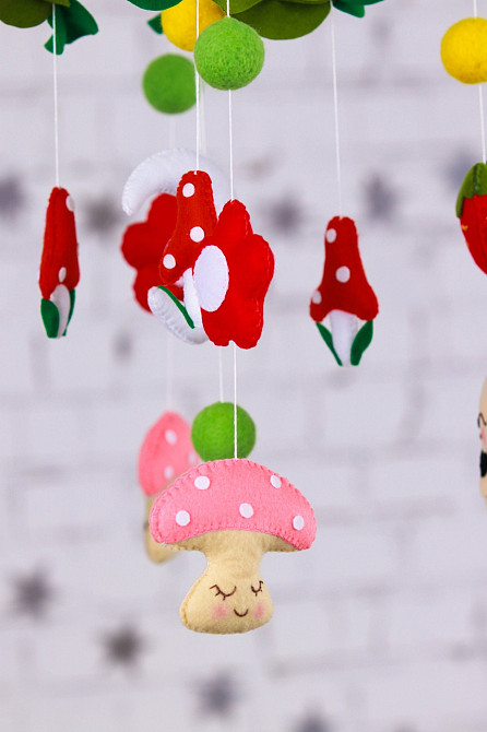 Дитячий музичний мобіль на ліжечко для немовлят WooolyWool «Лісова полянка» з 35 мелодіями (М004) Київ - фото 6