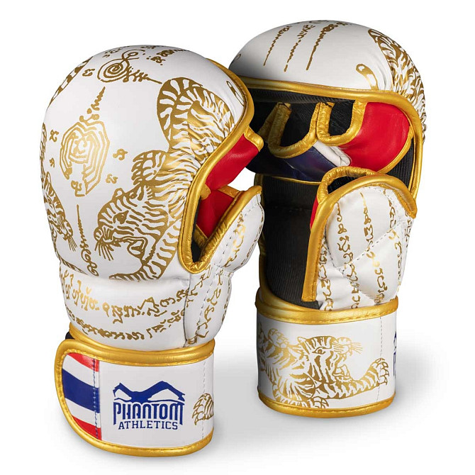 Рукавиці для ММА Phantom Muay Thai White Gold L/XL (капа у подарунок) Кам'янське - фото 2